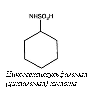 Подпись:  
Циклогексилсульфамовая (цикламовая) кислота

